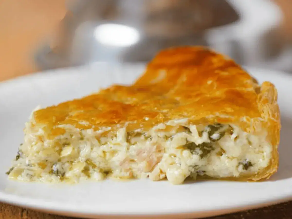 Slice of Chicken Pie on plate