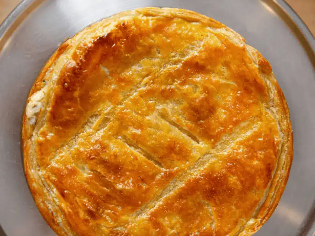 top view of chicken pie