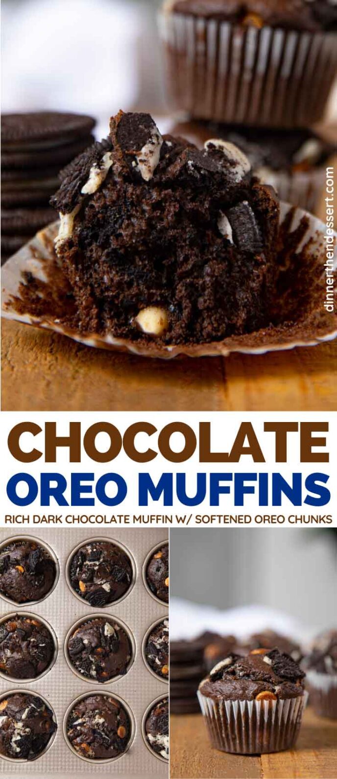 Chocolate Oreo Muffins collage