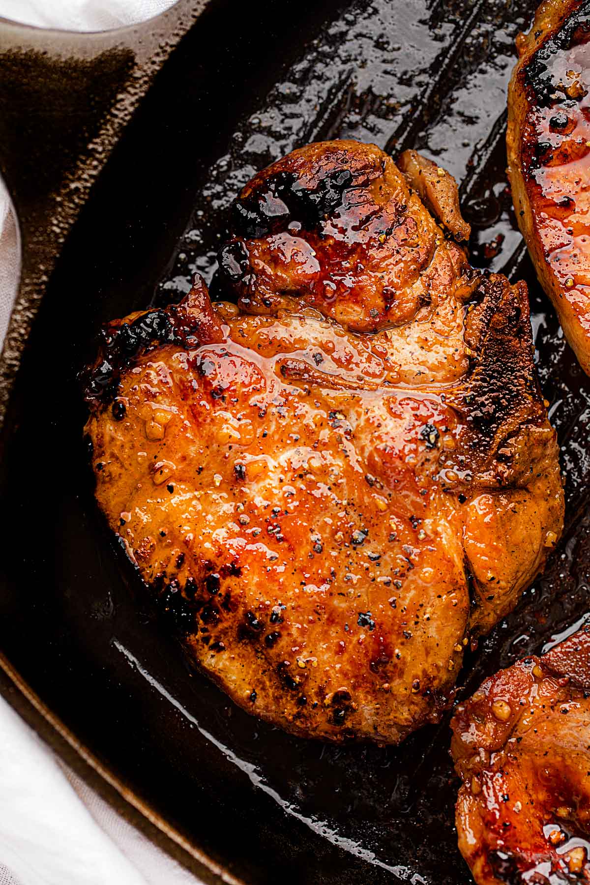 Grilled Pork Chops close up