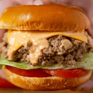 Close up picture of a sloppy Joe