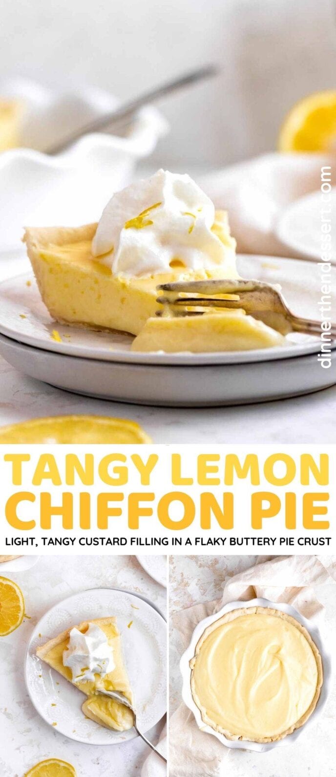 Tangy Lemon Chiffon Pie collage