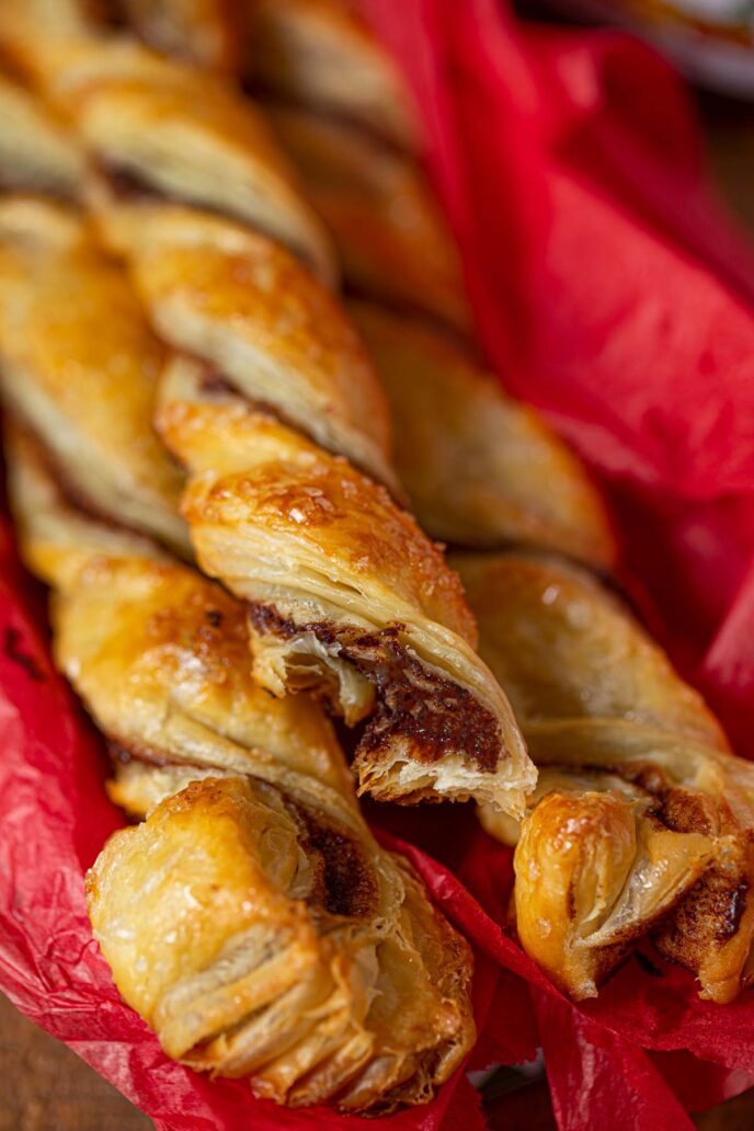 Nutella Pastry Twists close up