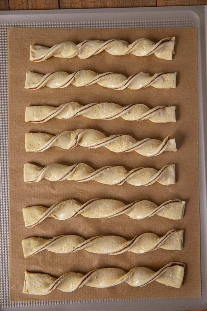 Nutella Pastry twists before baking
