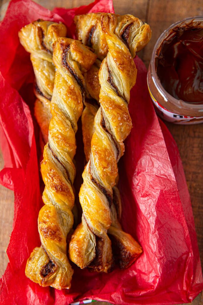 Nutella Pastry Twists in pile