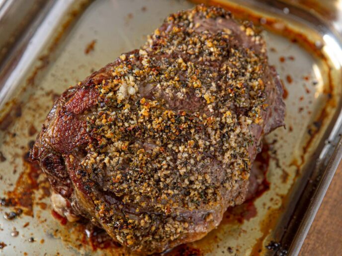 Roast Leg of Lamb on roasting pan