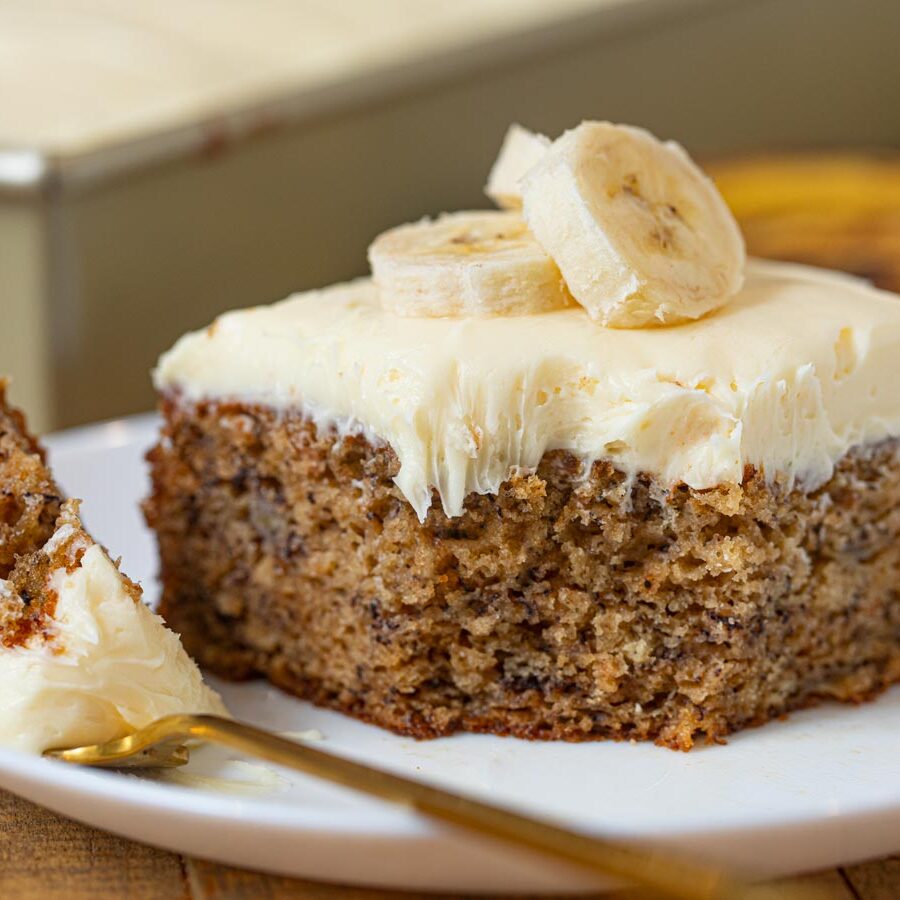 Easy Banana Cake Recipe W Cream Cheese Frosting Dinner Then Dessert