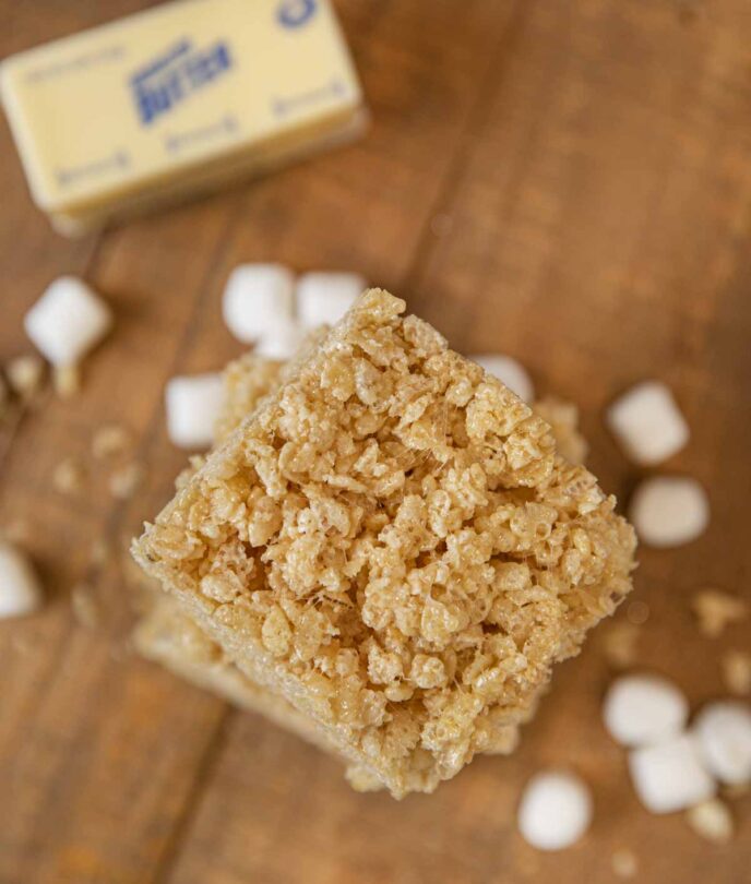 Top down photo of Brown Butter Rice Krispies Treat