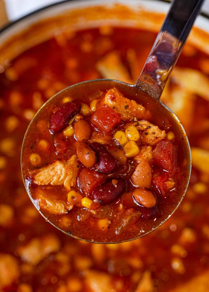 Easy Chicken Taco Soup Recipe (with canned veg!) Dinner, then Dessert
