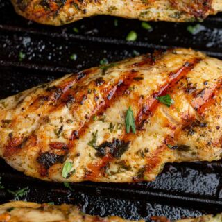 Cilantro Lime Grilled Chicken on grill pan