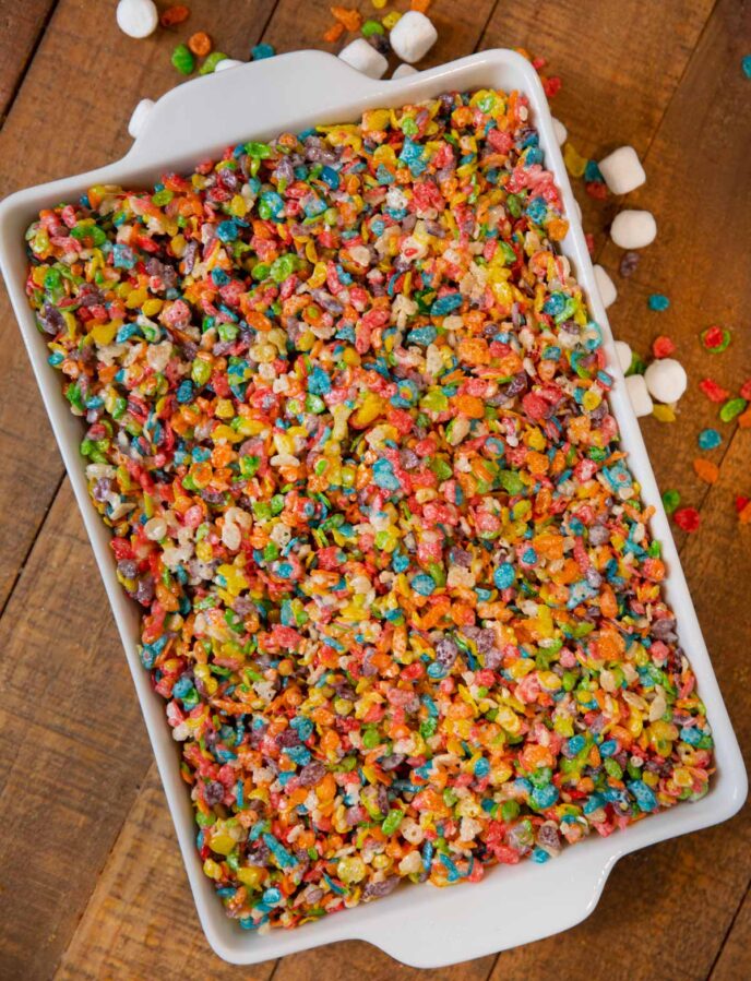 Fruity Pebbles Treats Recipe (done In 10 Minutes!) - Dinner, Then Dessert