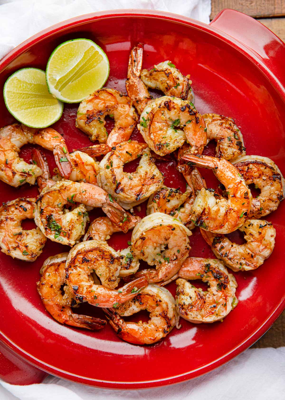 Cilantro Lime Grilled Shrimp on plate