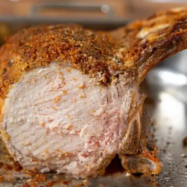 Side view of pork with bone