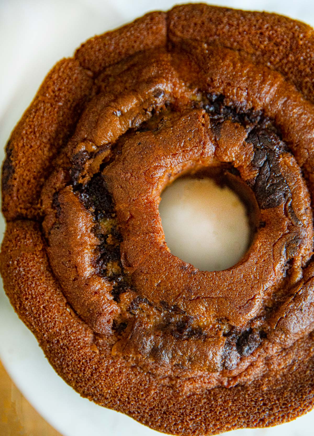 Marble Bundt Cake top-down view