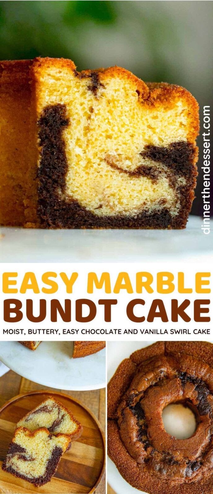 Marble Bundt Cake collage