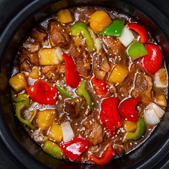 Slow Cooker Sweet and Sour Pork in crock pot