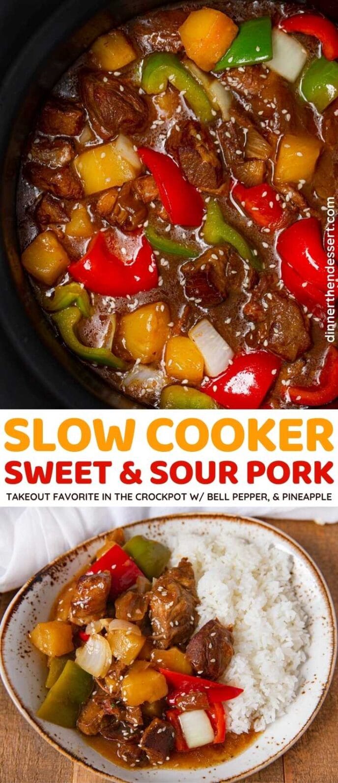 Slow Cooker Sweet and Sour Pork Recipe (Crockpot) Dinner, then Dessert