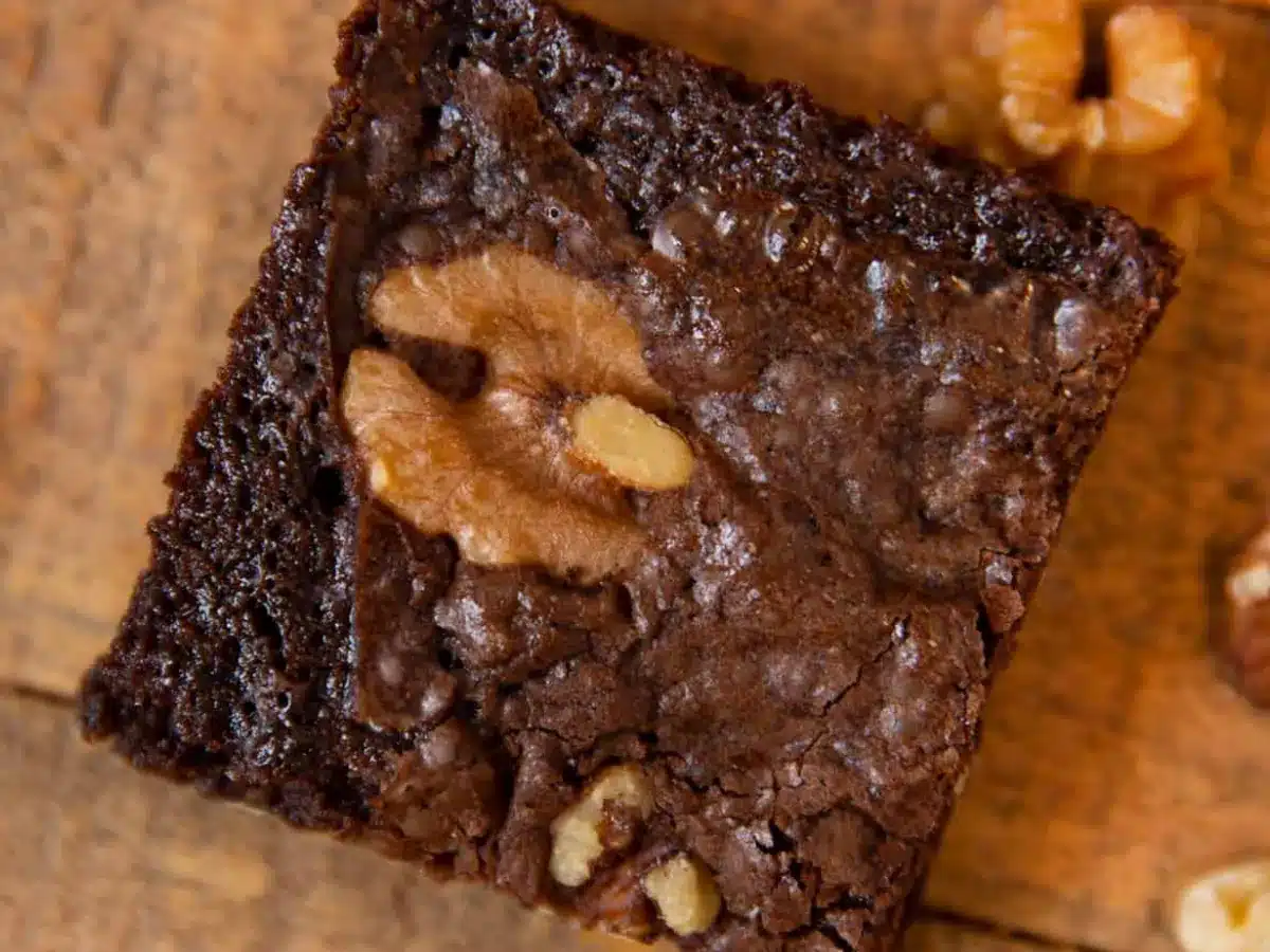 Top view of brown with walnuts