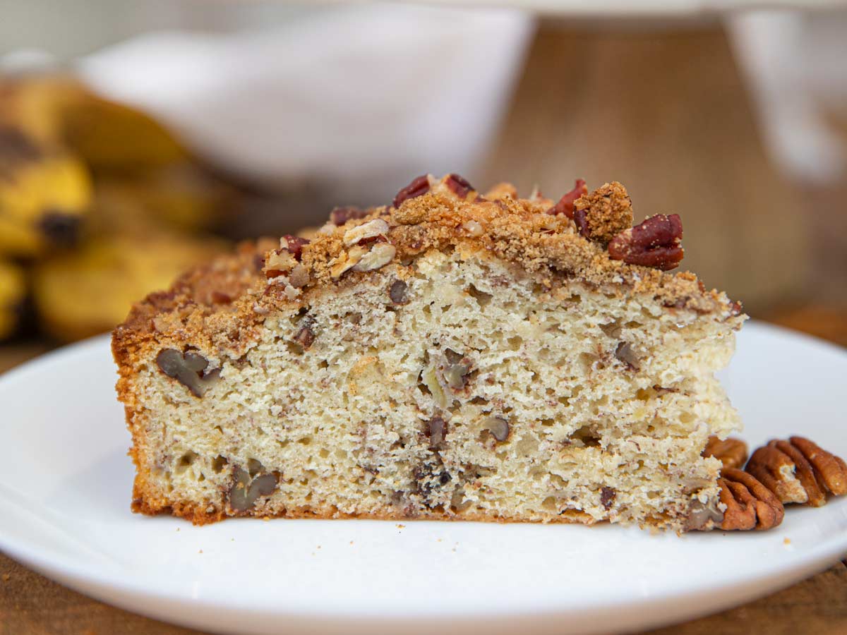 Easy Banana Coffee Cake Recipe (w/Pecan Streusel) - Dinner, then Dessert