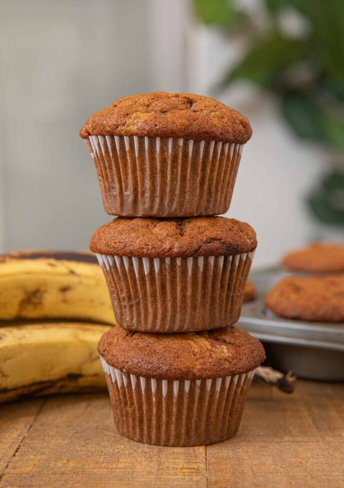 Stack of Banana Muffins