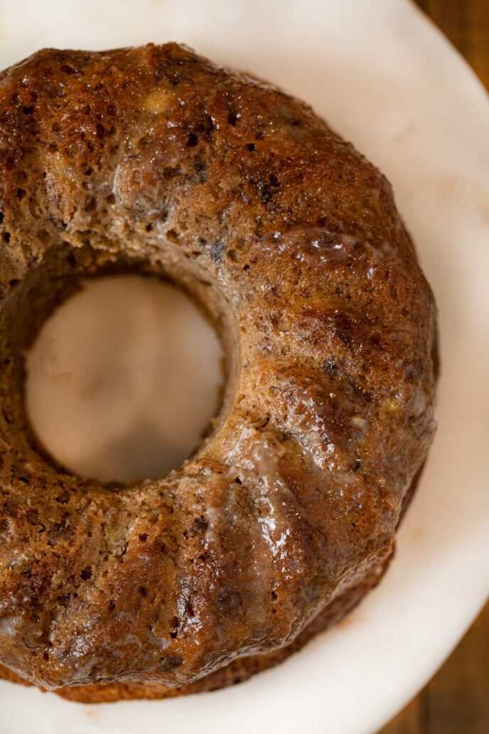 Banana Rum Cake pictured top down