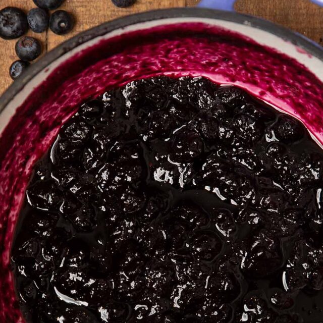 Blueberry Jam in pot