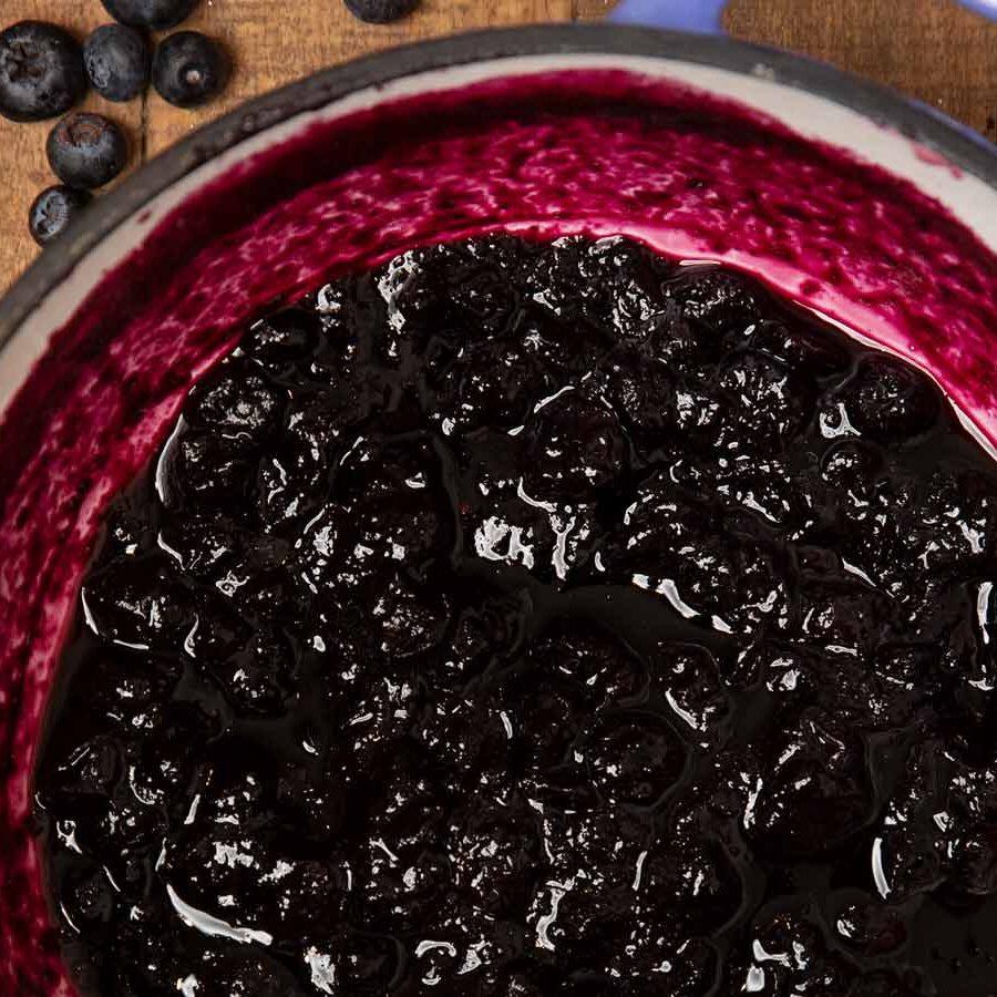 Blueberry Jam in pot