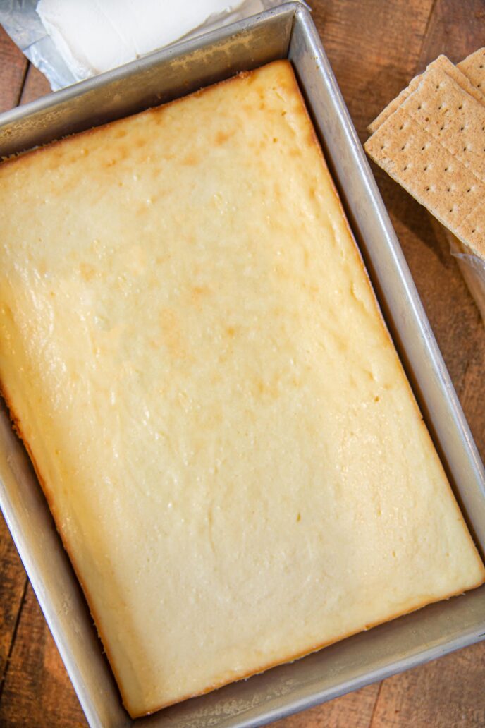 Cheesecake Bars in pan