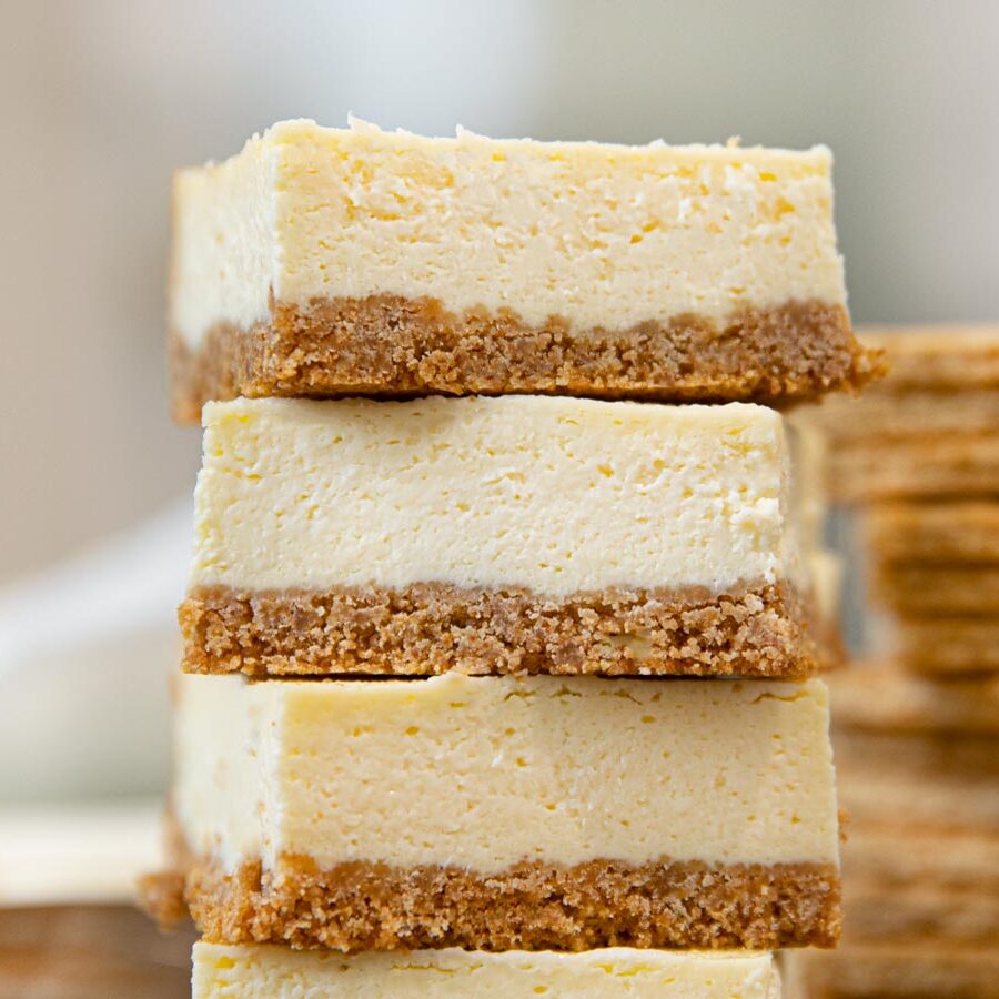 Cheesecake Bars in a stack