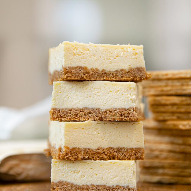 Cheesecake Bars in a stack