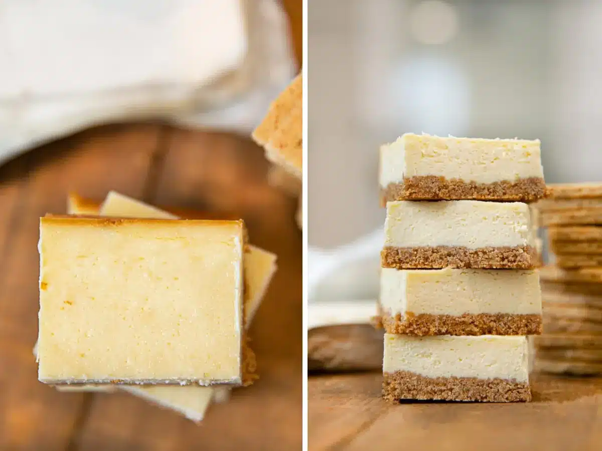 Collage of bars stacked and top view