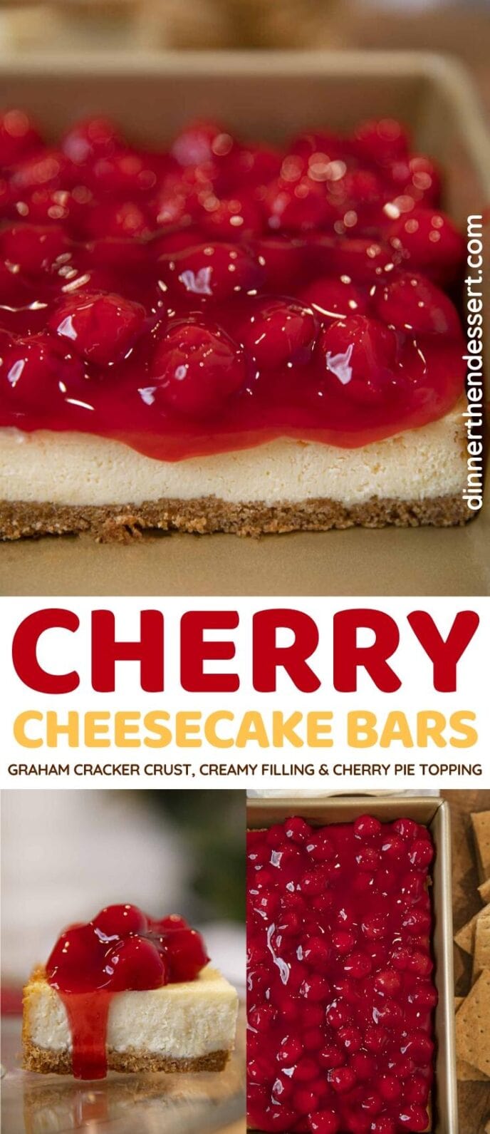 Cherry Cheesecake Bars collage