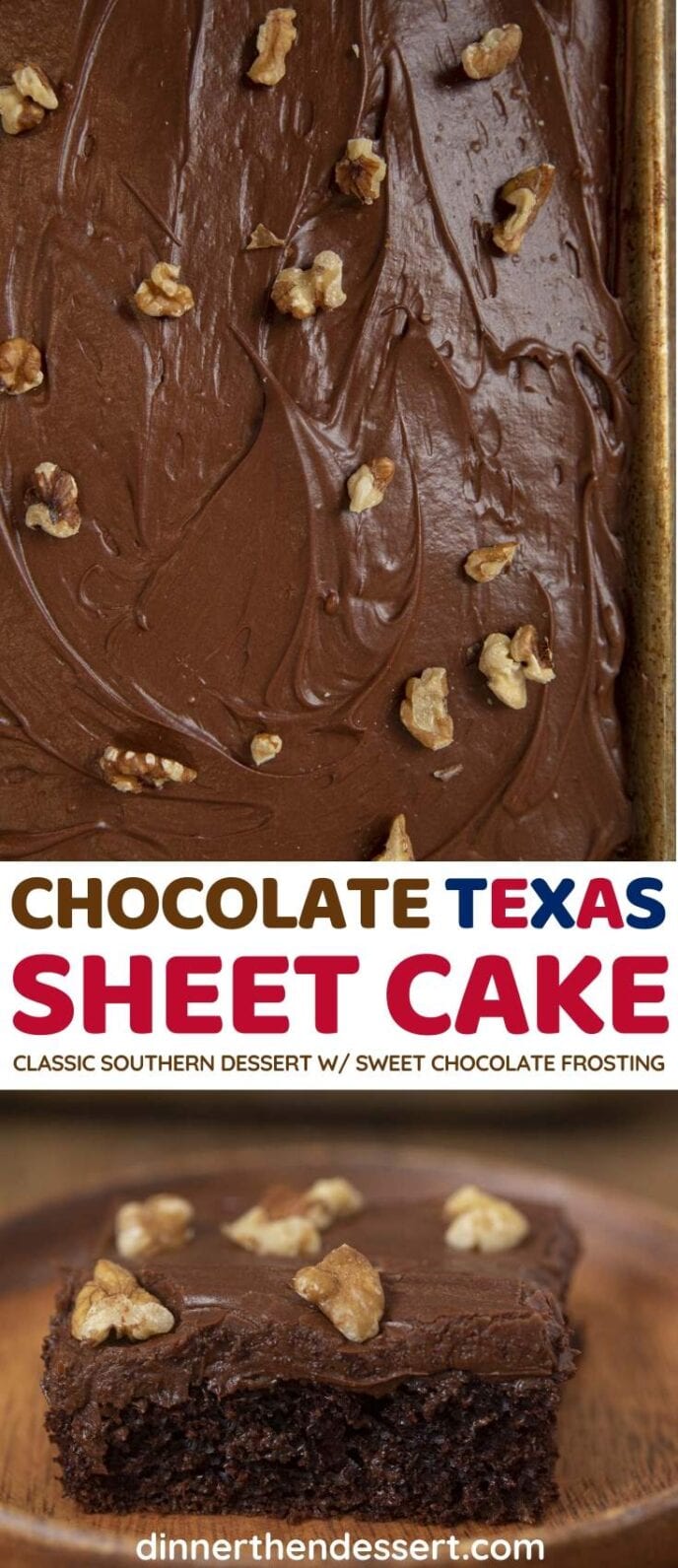 Chocolate Texas Sheet Cake collage