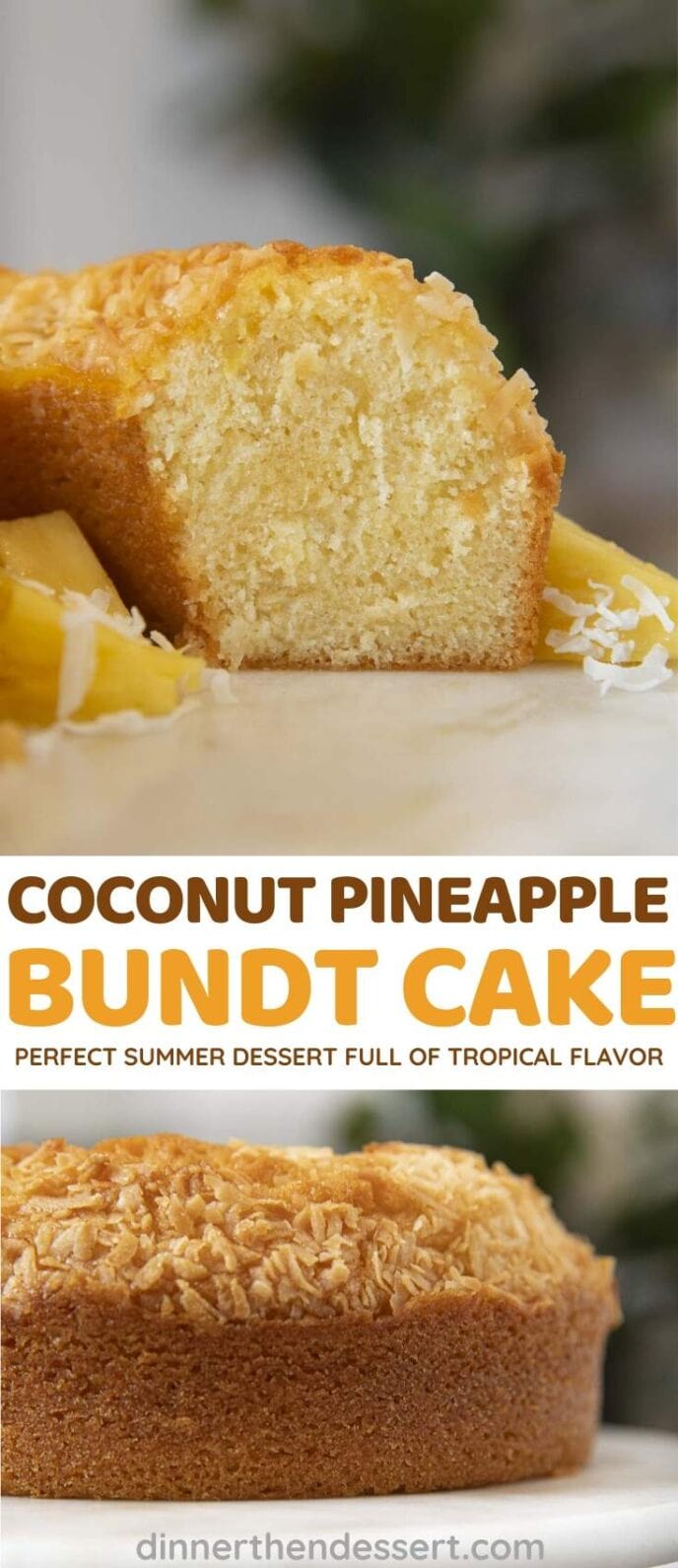 Coconut Pineapple Bundt Cake collage