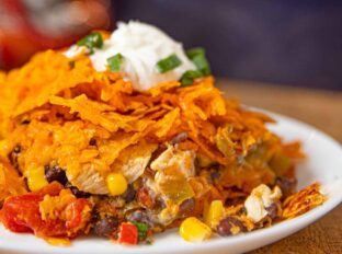 Doritos Chicken Casserole serving on dish