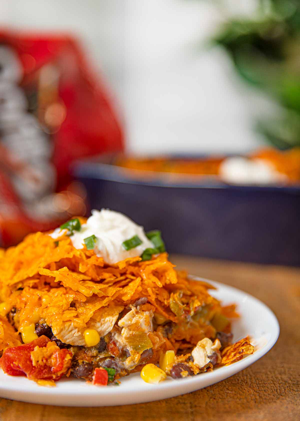 Doritos Chicken Casserole serving on plate