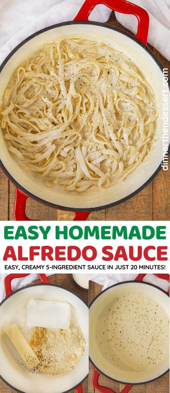 Easy Alfredo Sauce collage