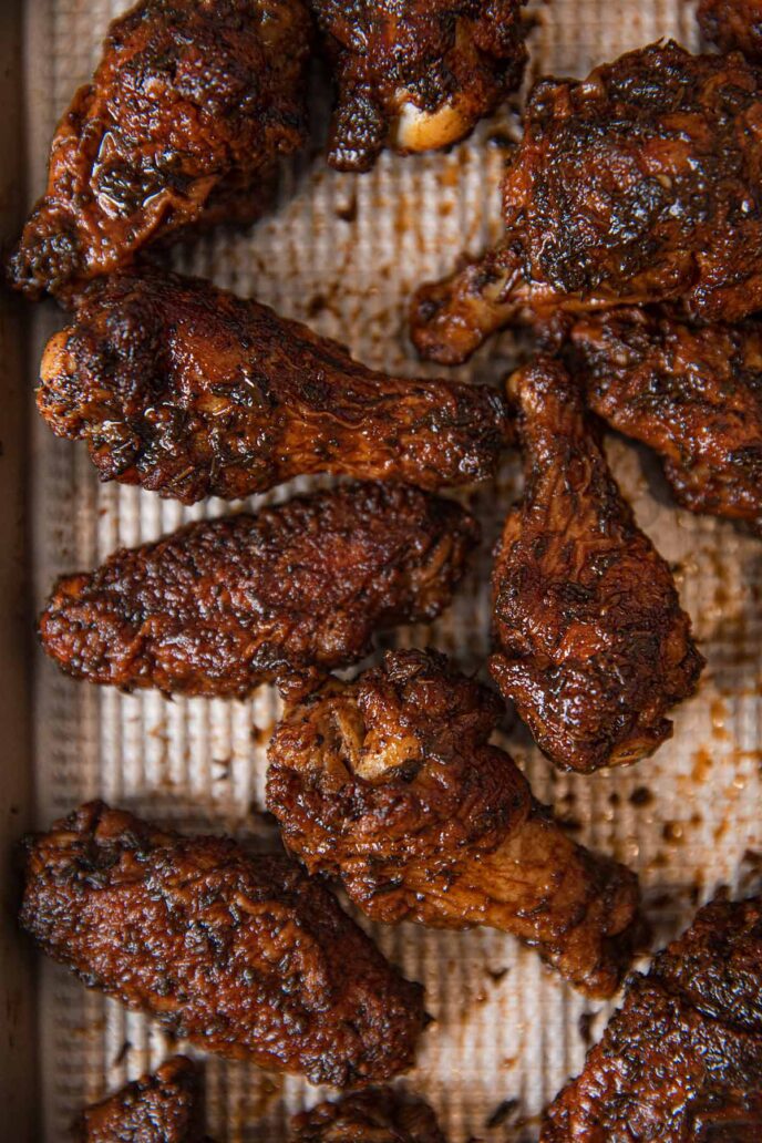 Tray full of Jerk Chicken Wings