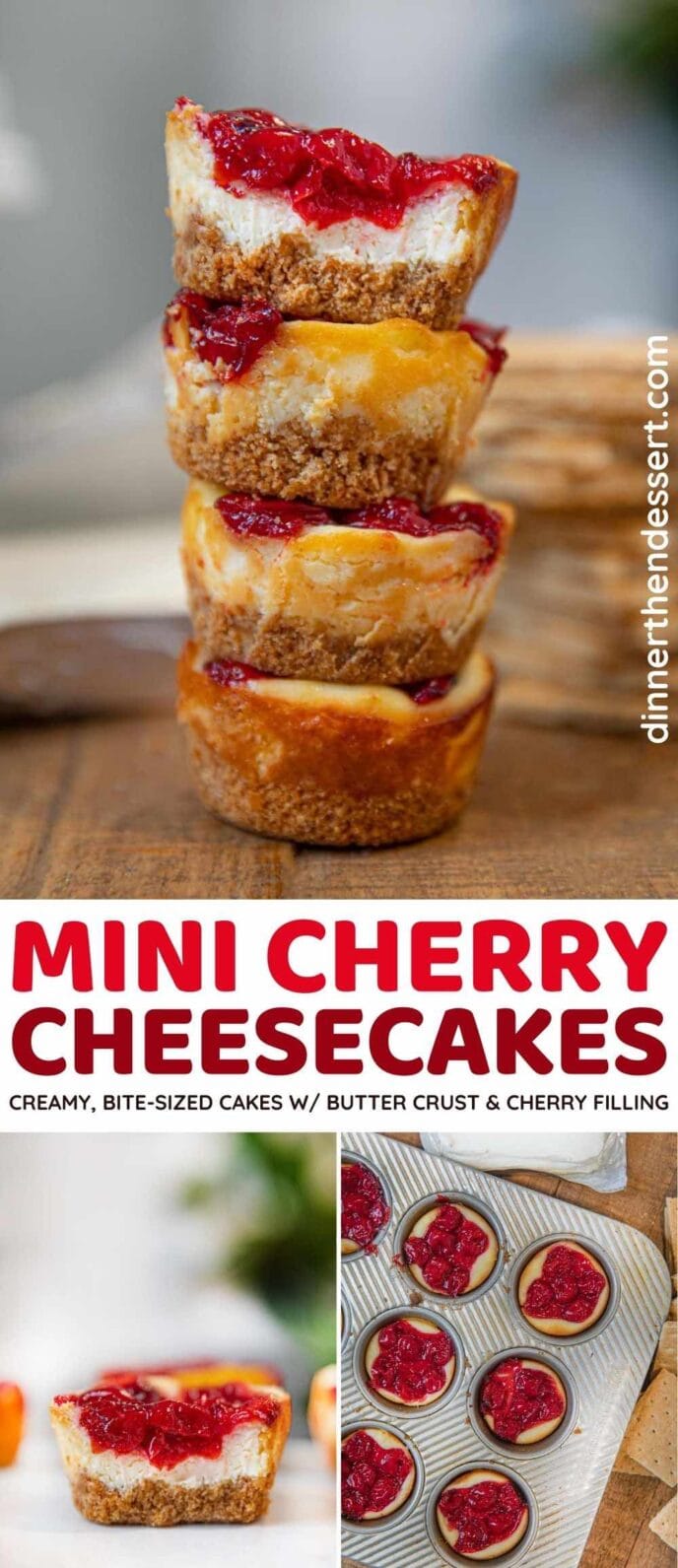 Mini Cherry Cheesecake collage