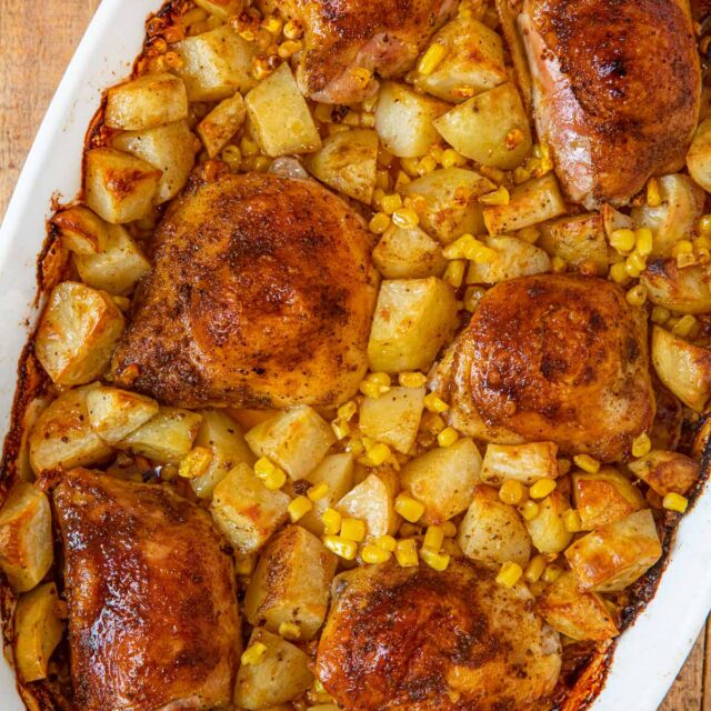 Old Bay Chicken and Potato Bake with Corn