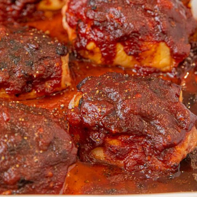Oven Baked BBQ Chicken on baking dish