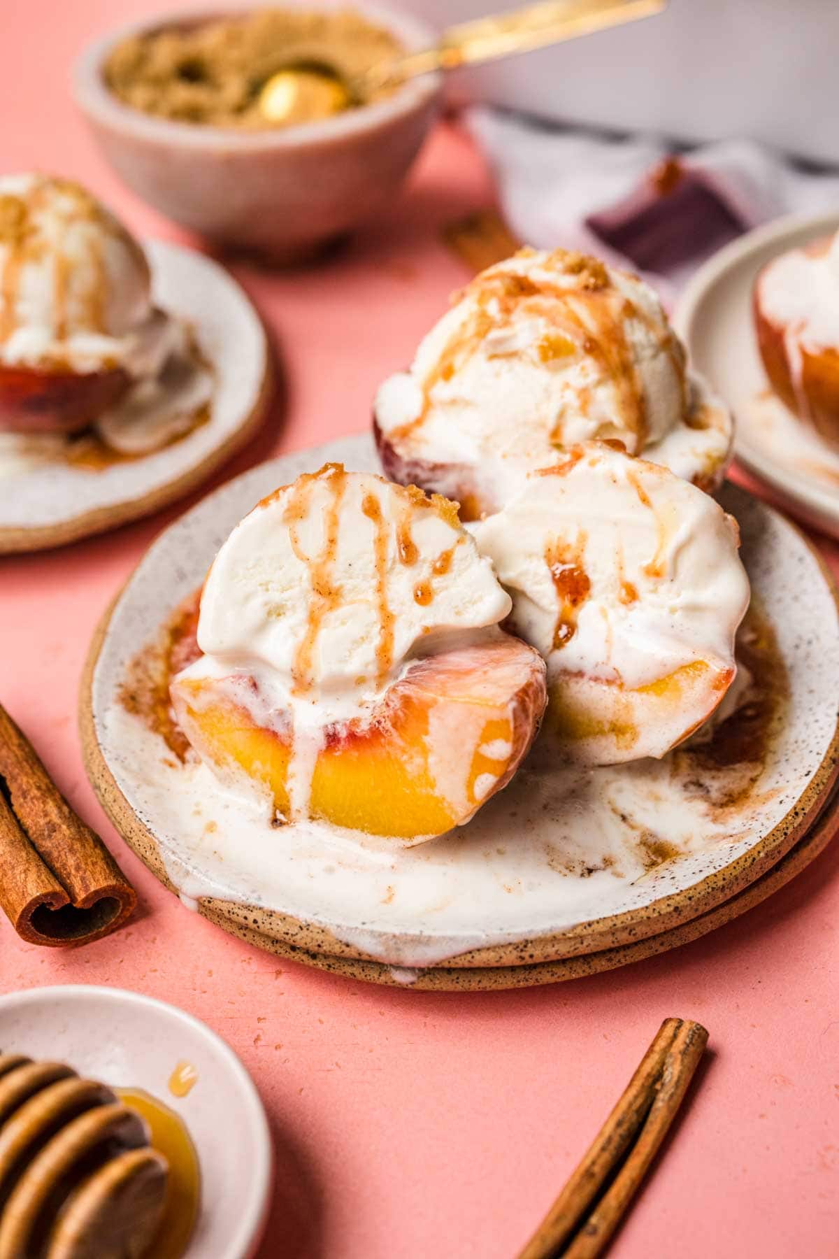 Peaches and Cream on serving plate sliced