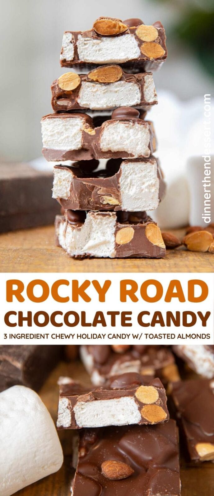 Rocky Road Chocolate Candy collage