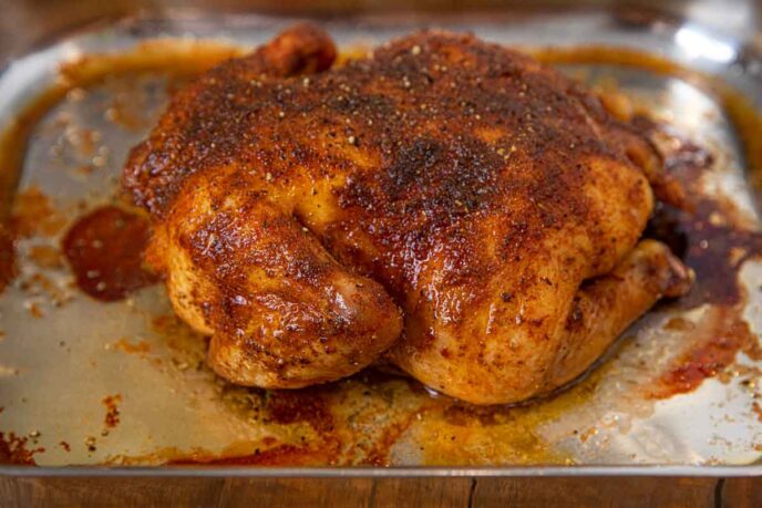 Rotisserie Chicken in roasting pan