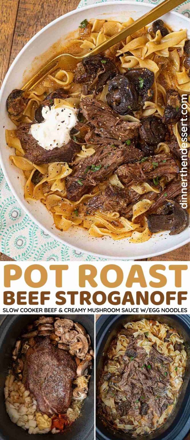 Slow Cooker Pot Roast Beef Stroganoff (Crock Pot) Dinner, then Dessert