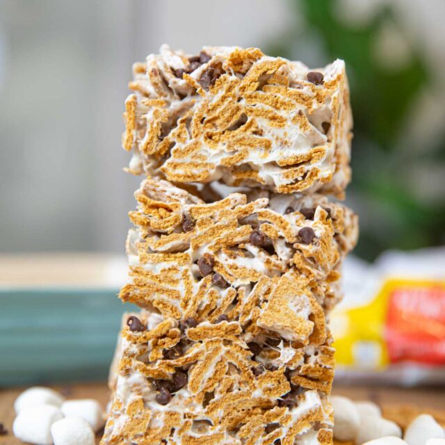 Stack of S'mores Cereal Bars