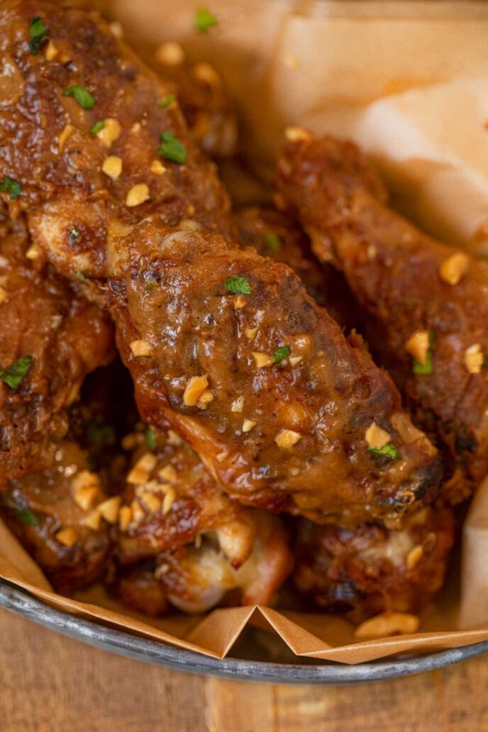 close up of wings 