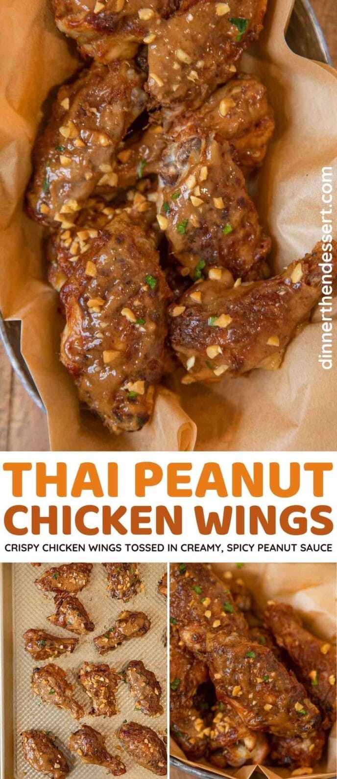 Thai Peanut Chicken Wings collage