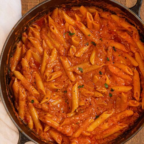 Pink Sauce Pasta (Parma Rosa) Recipe- Dinner, then Dessert