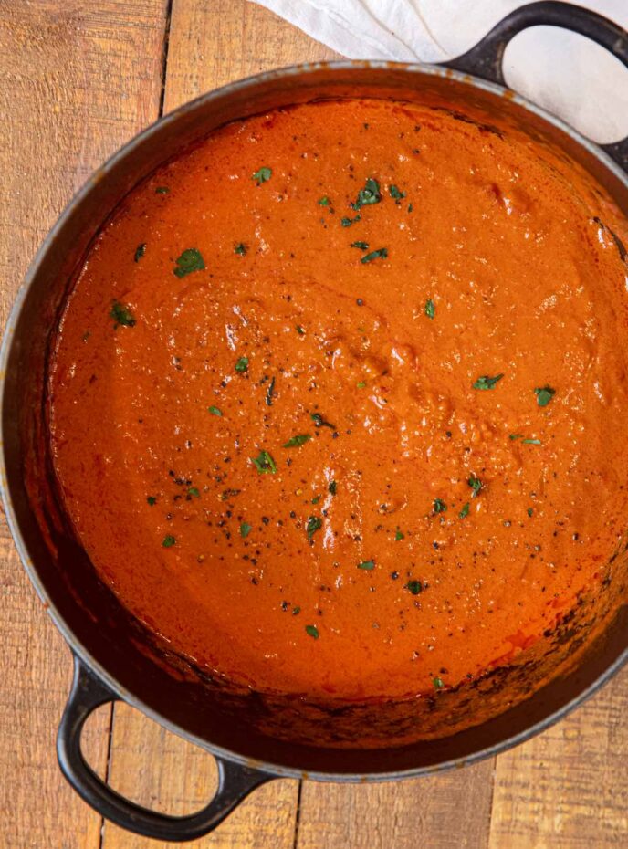 Vodka Sauce in black pot